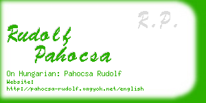 rudolf pahocsa business card